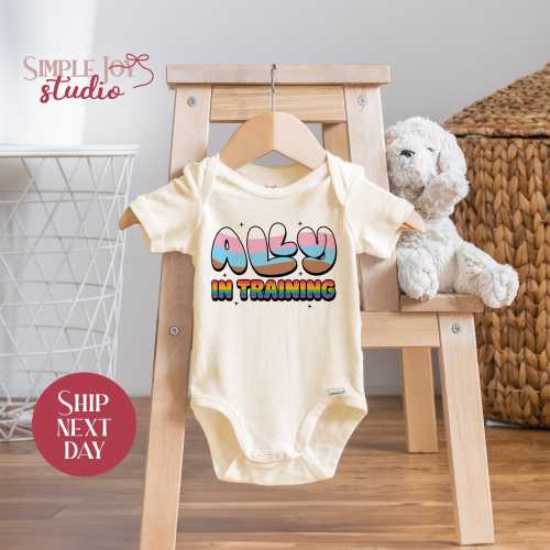 Ally in Training Baby Onesie: Pride Month Rainbow Outfit