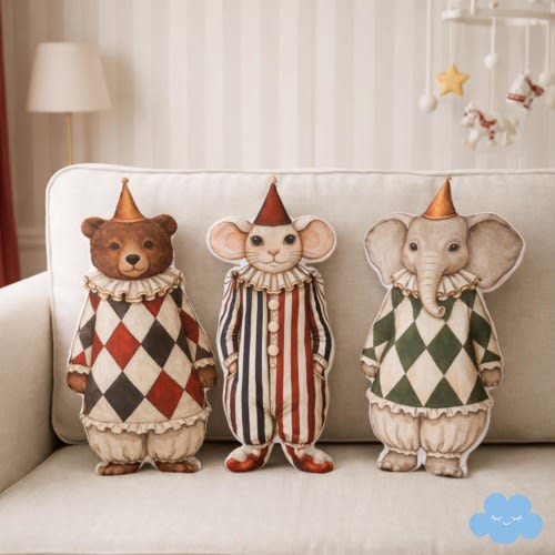 Vintage Circus Shaped Pillow