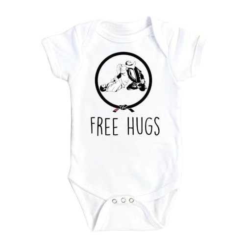 NOFO VIBES Free Hugs Circle Belt Brazilian Jiu Jitsu - Baby Boys Girls Clothes Infant Romper Bodysuit One-Piece