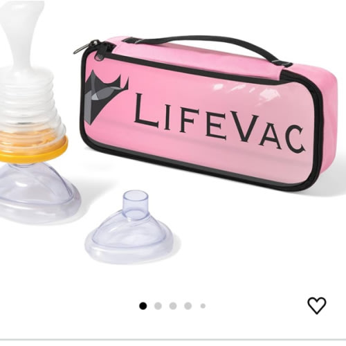 LifeVac Pink Travel Kit - Portable Suction Rescue Device, First Aid Kit for Kids and Adults, Portable Airway Suction Device for Children and Adults