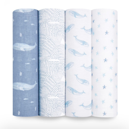 aden + anais | Oceanic Organic Muslin Swaddle Blanket 4pk