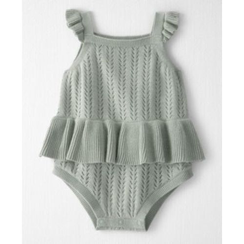 Little Planet by Carters Baby Girls' Organic Cotton Knit Square Neck Bubble Romper