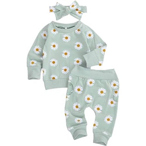 Newborn Infant Baby Girl Clothes Set Long Sleeve Sweatshirts Tops Pants Outfits Clothing Gifts 3 6 9 12 18 24 Months