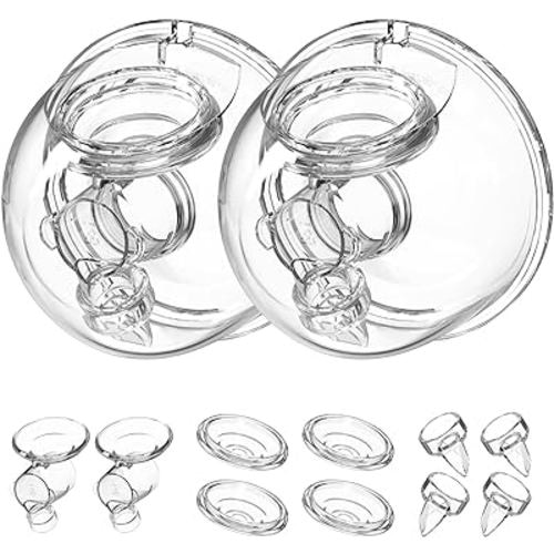 Wearable Breast Pump Replacement Parts Compatible with TSRETE Kmaier S12 S9 Wearable Breast Pump, Include Duckbill Valve, Silicone Diaphragm, 24mm Flange, Milk Collector Cup, 2 Sets