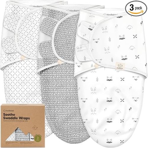 KeaBabies 3-Pack Organic Baby Swaddles for Newborns, Infant (Nordic, 0-3M) | Baby Girls, Boys, Soft Organic Cotton, Snug, Newborn Swaddle Sleep Sack, Nursery Swaddling Blankets
