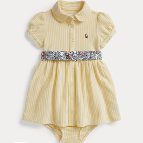 Belted Oxford Mesh Polo Dress & Bloomer