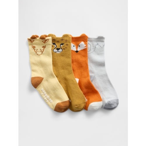 Baby & Toddler Animal Crew Socks (4-Pack) | Gap