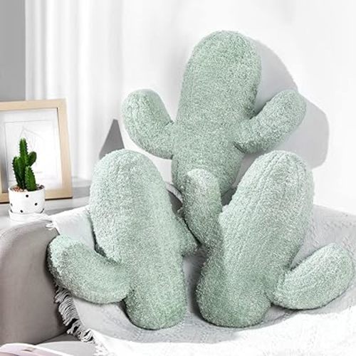 Namalu 3 Pcs 16 Inch Cactus Shape Pillow 3D Throw Pillow for Plant Lovers Plush Cactus Decorative Pillows Sofa Office Bed Cushion for Christmas Couch Sofa Home Decor