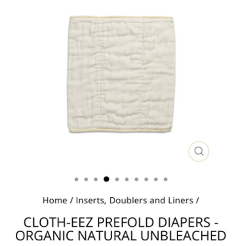 Cloth-eez Prefold Diapers - Organic Natural Unbleached