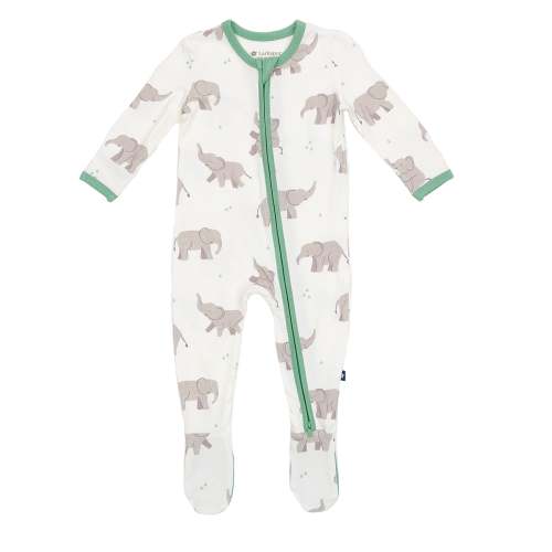 Larkspur Baby | Romper Pajamas | Zipper Footie in Trunk Trails