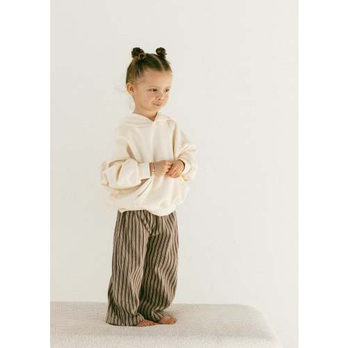 Striped Terry Pants- Brown