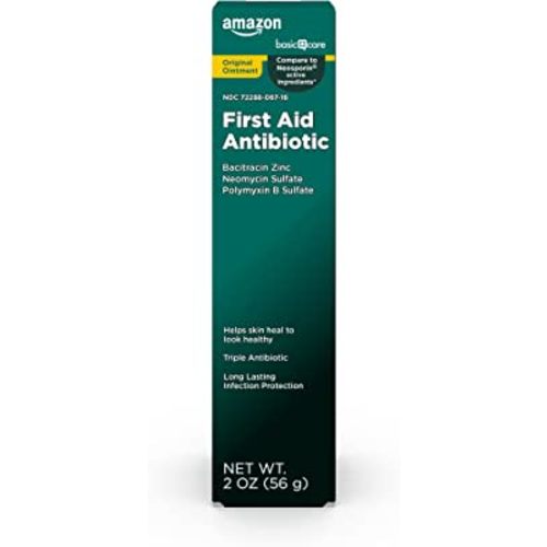 Amazon Basic Care First Aid Antibiotic Ointment, 2 ounce (Pack of 1)