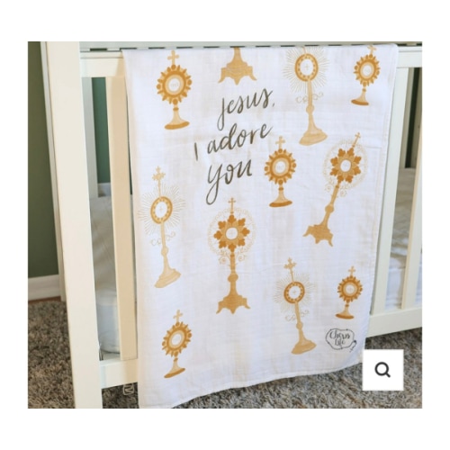 Monstrance Swaddle Blanket | Bamboo & Cotton