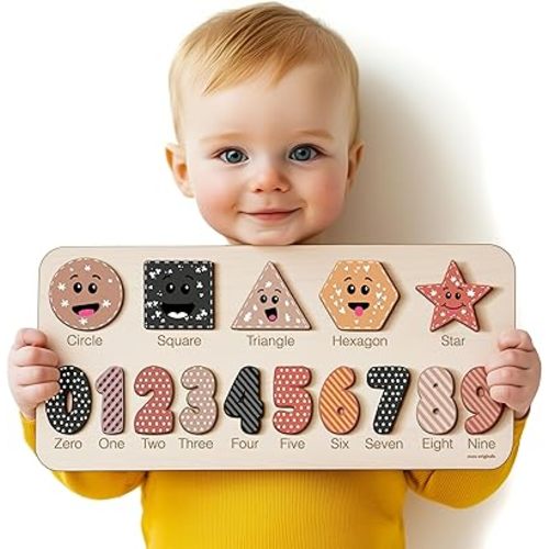 Wooden Puzzle for Toddler, Boy and Girl, Personalized Montessori Toy Puzzle, 12 Month Toy, Gifts for 0 1 2 3 Years Old, Baby Gifts, Toddler Gift, Kid Gift, 3 6 9 12 24 36 Months