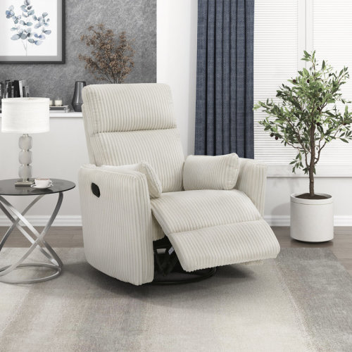 Latitude Run® Brinsley 34" Modern & Contemporary Manual Swivel Glider Recliner - Upholstered Recliner with 360-Degree Swivel, Glider & Recliner in One and Comfortable Foam & Pocket Coil Seating & Reviews | Wayfair