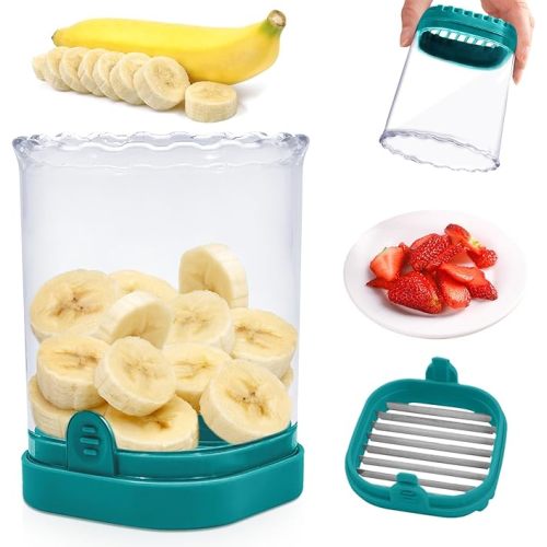 Fruit Slicer Cup: Strawberry Slicer, Strawberries Cutter Cup, Speed Cutter for Banana Grape Egg Kitchen Portable Slicing Tool(Dark Blue)