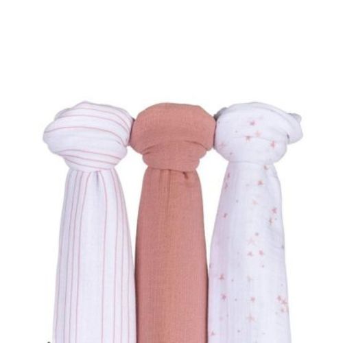Unisex Cotton Muslin Swaddle Blanket 3 Pack - Baby