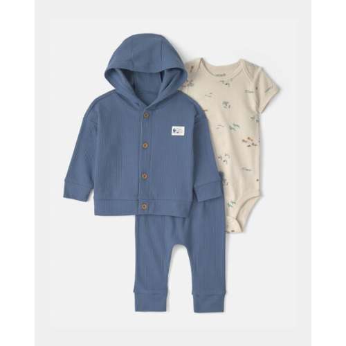 Baby Boy 3-Piece Safari Layering Set - Blue/Cream | Carter's