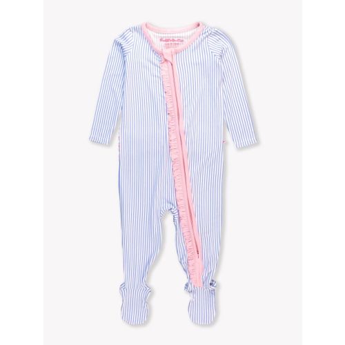 Ruffle One Piece Footie Pajama, Bamboo Viscose