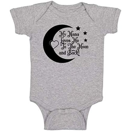 My Nana Loves Me to The Moon and Back - Funny Baby Essentials Bodysuit - Newborn Boy Clothes