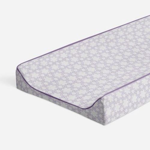 Bacati - Floral Quilted Muslin Changing Pad Cover Lilac