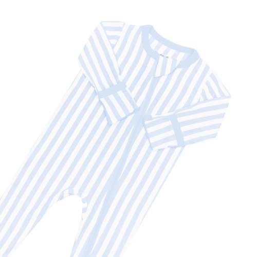 Zippered Footie in Small Mist Stripe