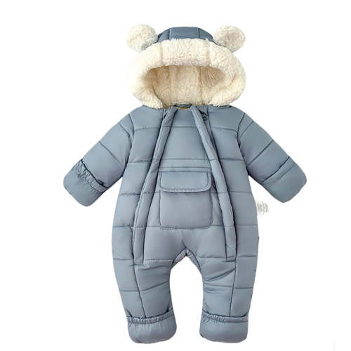 FUZHIQ Newborn Baby Jumpsuit Hooded Fleece Rompers Long Sleeve Onesies Outwear Infant Girls Boys Snowsuit Newborn Winter Jumpsuits for 0-3 Months