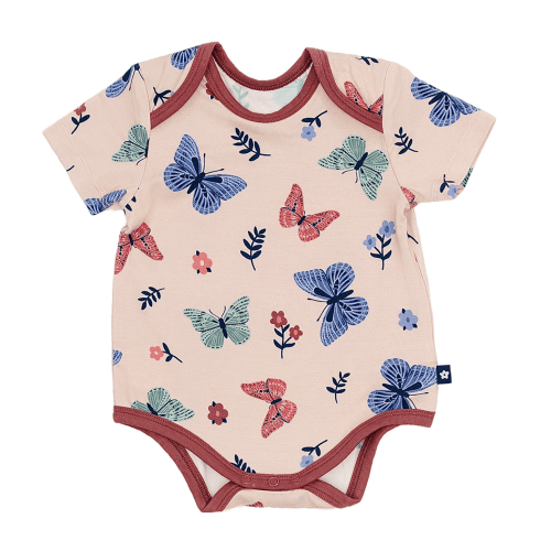 Larkspur Baby |Infant Bodysuit | Short Sleeve Bodysuit in Butterfly Parade