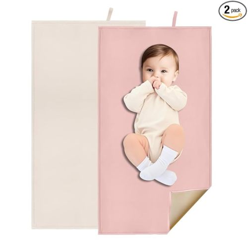2 Pack Diaper Changing Pad for Baby, Portable Baby Changing Mat for Travel or Home, Foldable Mat Fits Perfectly in Diaper Bag (67-16)