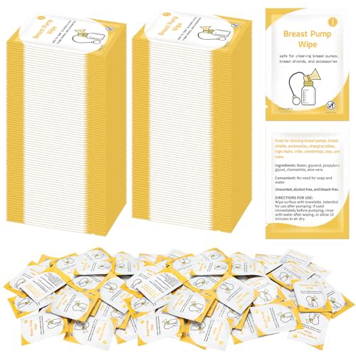 Demissle 100 Pcs Breast Pump Wipes Individually Wrapped Pump Parts Cleaning Wipes for Tables, Countertops, Chairs, Convenient and Hygienic Breastfeeding Supplies