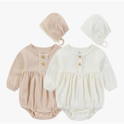 Baby Girl Clothes Cotton Bubble Romper Floral Bodysuits Infant Outfit Set