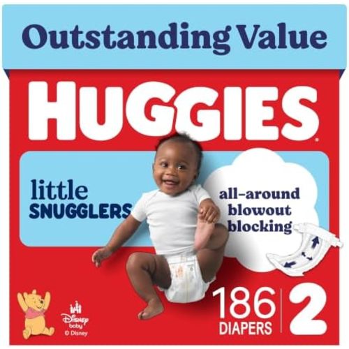 Huggies Little Snugglers Diapers Size 2, 186 Count (3 Packs of 62)