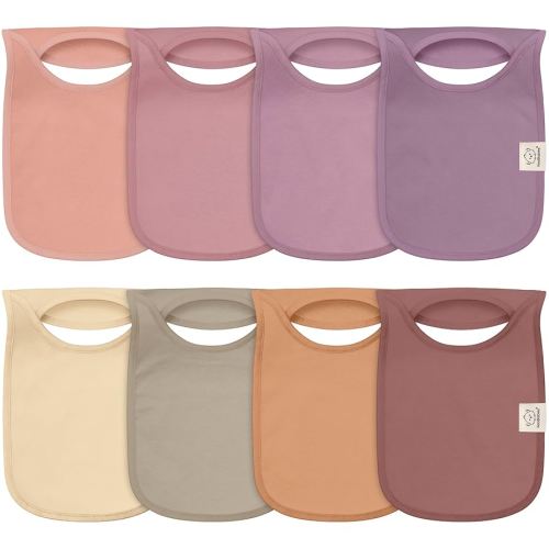 8-Pack Baby Bibs for Boys, Girls - Pullover Bibs for Drooling Teething Baby Girl & Boy Toddler, Newborn, Soft & Absorbent, Cute Colors, Large Torso Coverage Keep Infant Clean & Dry (Mauve)
