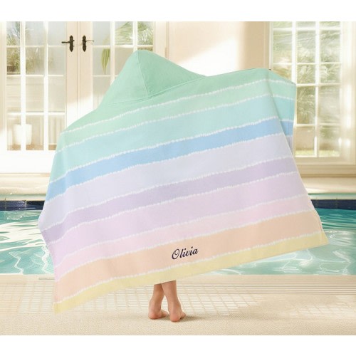 Tie-Dye Stripe Kid Beach Hooded Towel UPF 50+