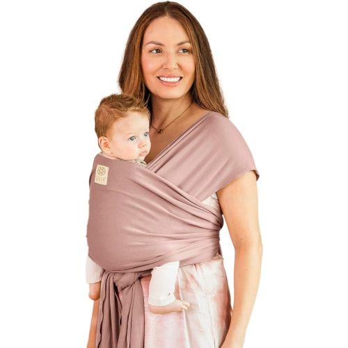LÍLLÉbaby Dragonfly Wrap Ergonomic Baby Wrap Carrier for Infants, Comfortable & Supportive, Soft & Breathable, Adjustable Carrier for Babies 8-30 lbs (Vintage Rose)