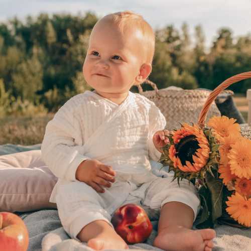 Organic Cotton Kimono Onesie, GOTS Certified, Soft Newborn Baby One-Piece, Toddler Clothing