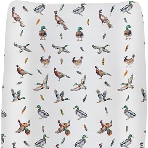Country Mallard Duck Pheasant Changing Pad Covers for Baby Girl Boy Western Hunting Animals Fitted Change Table Cover Mats Wildlife Soft Diaper Changing Table Sheets 32''×16''