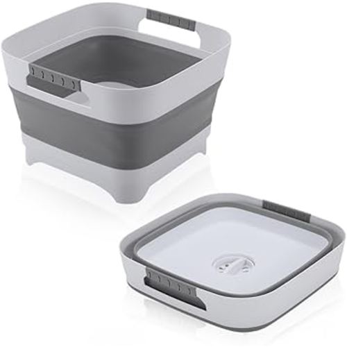 PandaEar Collapsible Baby Bottles Wash Basin, Foldable Wash Tub with Drain Plug for Infant Essentials, Bottles, Breast Pump, Kitchen, Camping, and Travel Use