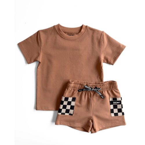 Everyday Cotton Shorts Set in Vintage Terracotta