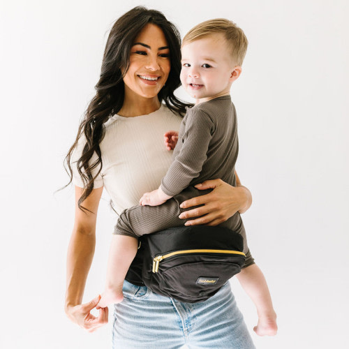 Tushbaby Hip Seat and Snug Carrier Bundle - Black/Gold, Cream Snug Carrier