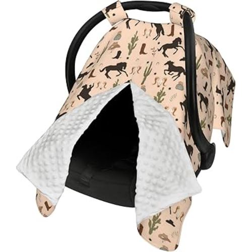 Western Baby Car Seat Canopy Cover, Nursing Cover for Newborn, Western Baby Stuff Stroller Cover for All Seasons