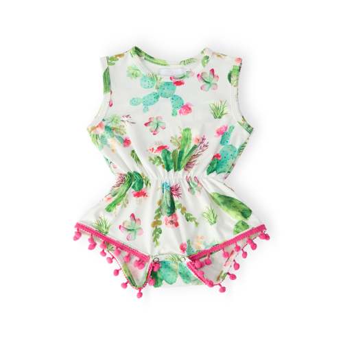 Cute Cactus Pom Pom Romper