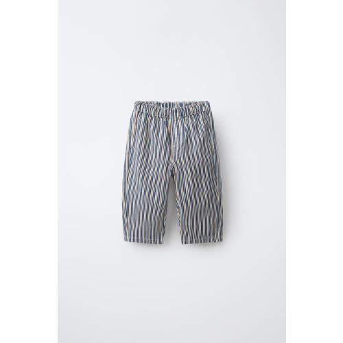 STRIPED TWILL PANTS - Blue / Indigo | ZARA United States