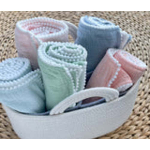 Blue Cotton Muslin Swaddle Blanket – A Soft Idea