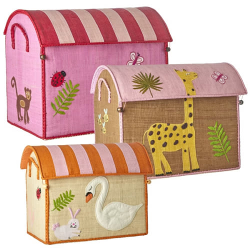 Raffia Toy Storage 3-pack, Wildlife from RICE | RoyalDesign