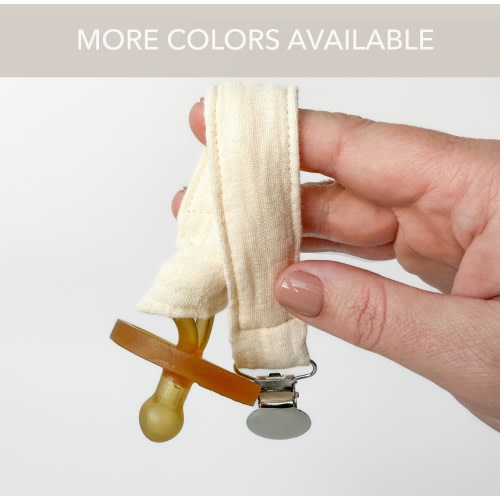 The Classic Pacifier Clip / Many Colors / Fits Most Pacifiers / Holder For Binky / Simple Light Cotton Muslin Paci Attachment / Bulk Options