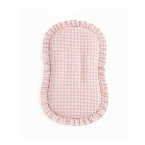 Pink Gingham Ruffle Lounger Cover -Neutral Soft Louger Cover - Baby Lounger Cover 100% Cotton Fabric - Washable lounger cover