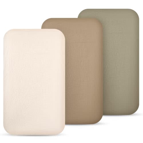 lulumoon Muslin Bassinet Sheets 3Pack: Fitted Most Bedside Sleeper Mattress | Soft Cotton Bassinet Mattress Sheets for Baby - 33x21" Flexible Fit for Baby Delight Dream on Me and Other Rectangle pads