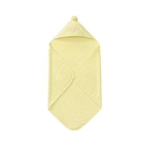 Super Soft Pom Pom Baby Hooded Towel , Nursery Wrap , Yellow