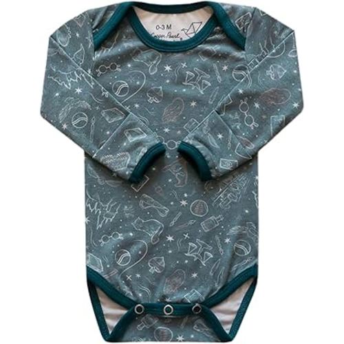 Copper Pearl Long Sleeve Bodysuit Baby: Ultra Soft Baby for Newborns, Boys, and Girls - Stylish, Comfortable, Overlap Shoulders, Premium Knit Fabric - 12-18 Months, Hogwarts™